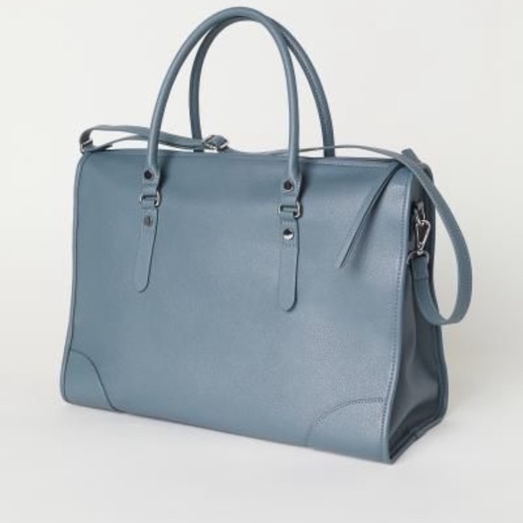 H&M Handbags - H&M dusty blue vegan leather large bag